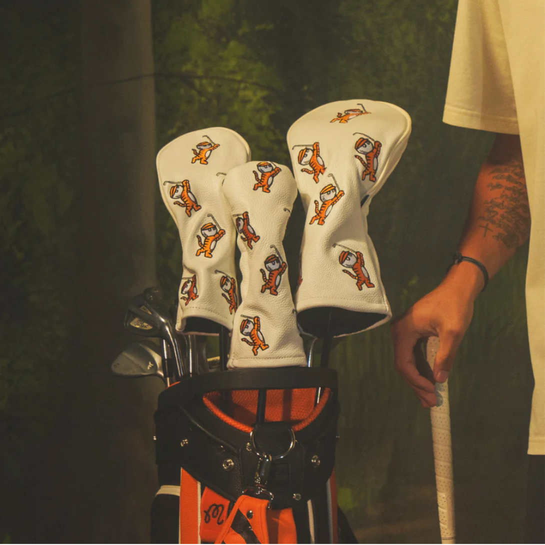 Malbon Golf Tiger Buckets Hybrid Cover (White)