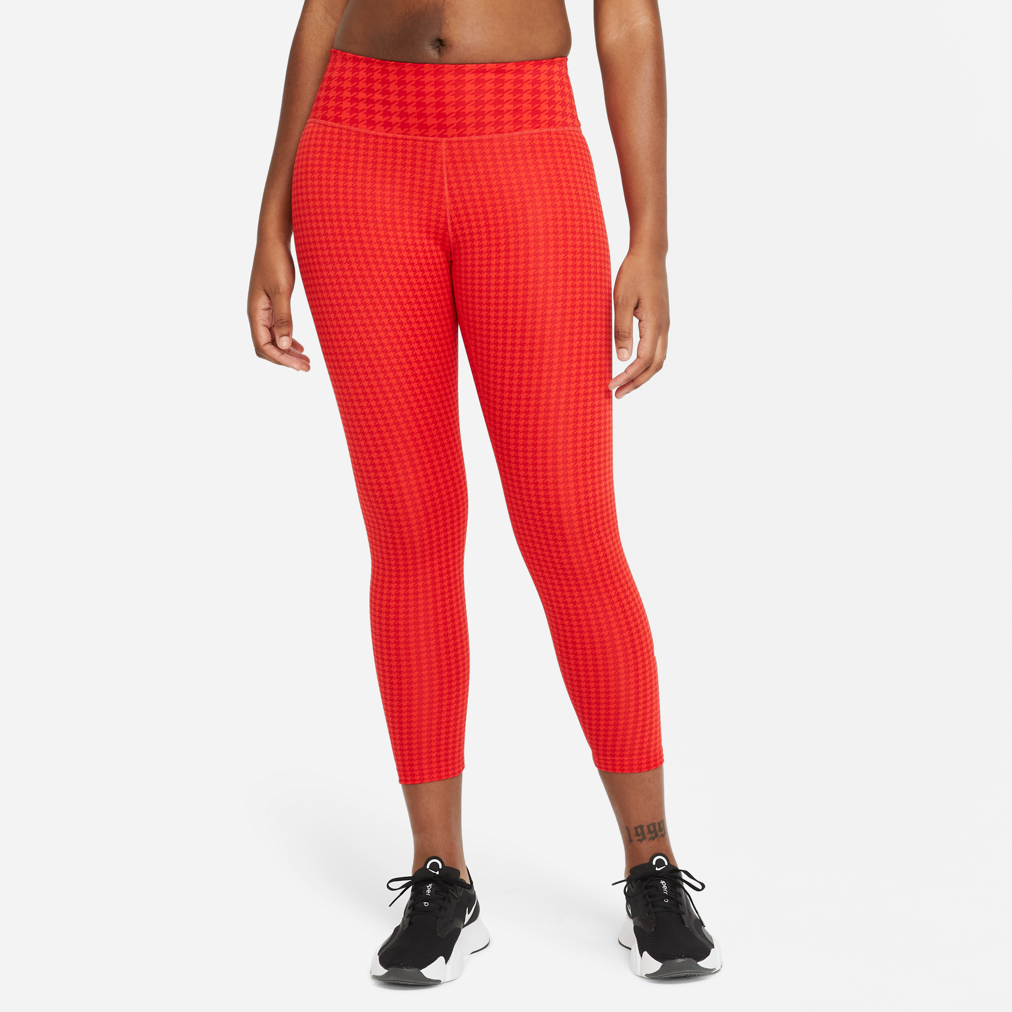 Nike Women's Dri FIT Fast Crop Tights (Chile Red/Reflective Silv, Size XL)
