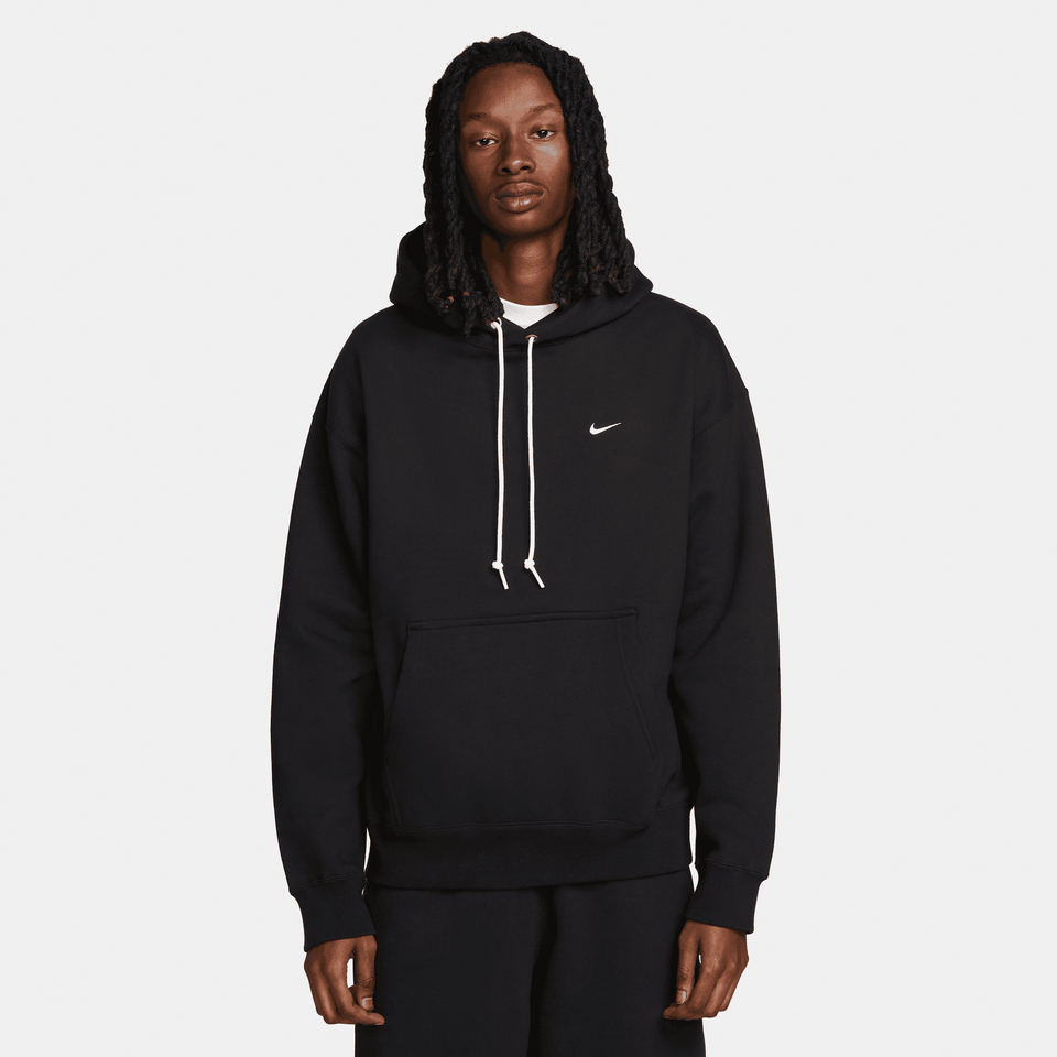 Nike Solo Swoosh Fleece Pullover Hoodie (Black/White) - In-Stock