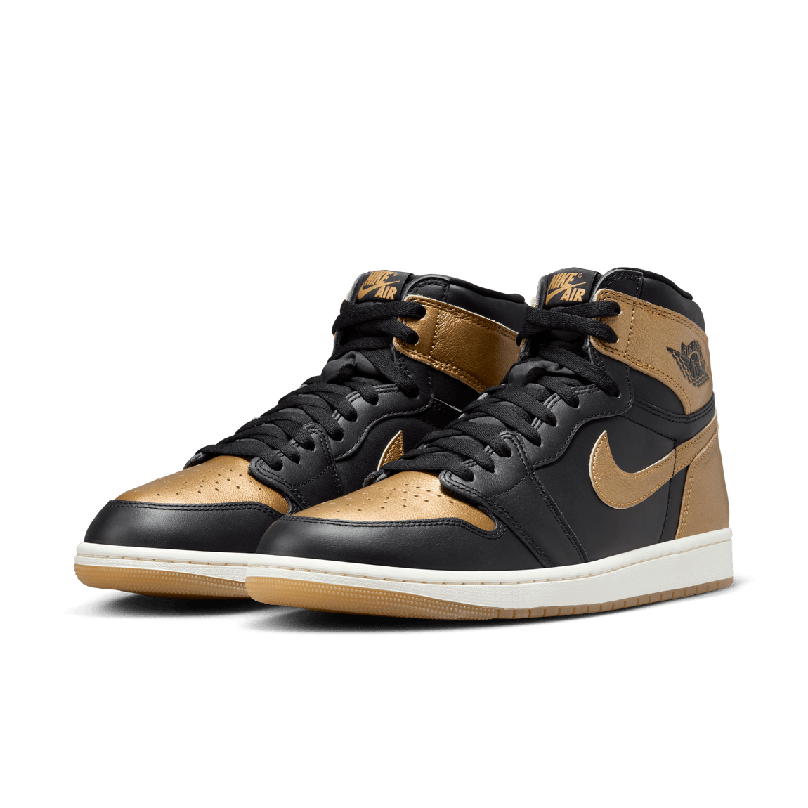 Air Jordan 1 Retro High OG Black and Gold Black Metallic Gold Sail Centre