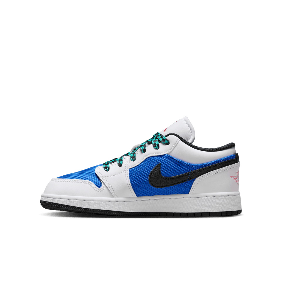 Air Jordan 1 Low SE GS (White/Black-Hyper Royal-Hyper Jade) - Jordan