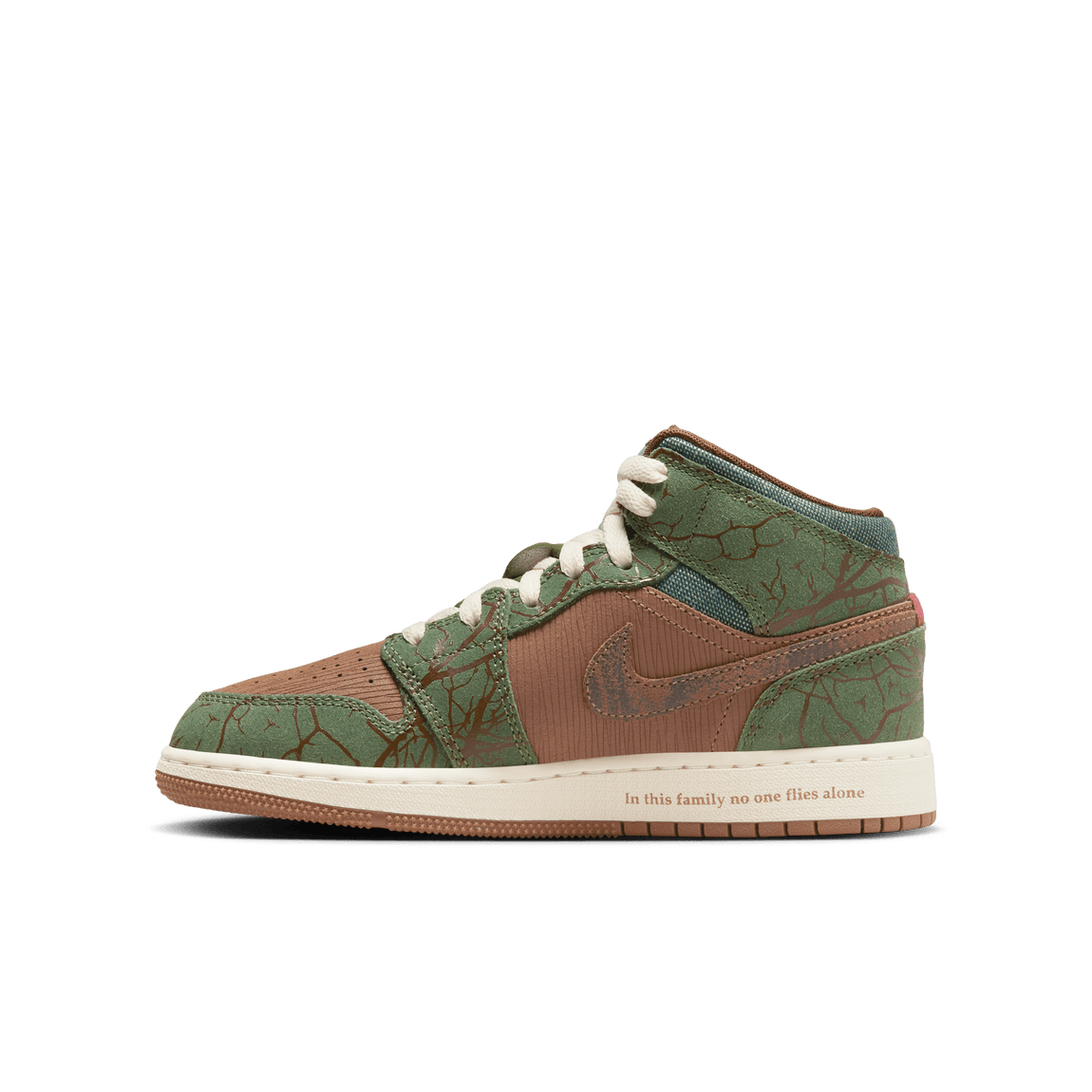 Air Jordan 1 Mid Sneaker School GS (Archaeo Brown/Light Olive-Treeline) - Air Jordan 1 Mid Sneaker School GS (Archaeo Brown/Light Olive-Treeline) - 