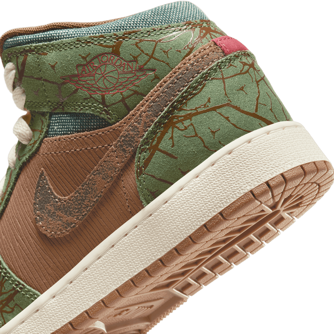 Air Jordan 1 Mid Sneaker School GS (Archaeo Brown/Light Olive-Treeline) - Air Jordan 1 Mid Sneaker School GS (Archaeo Brown/Light Olive-Treeline) - 