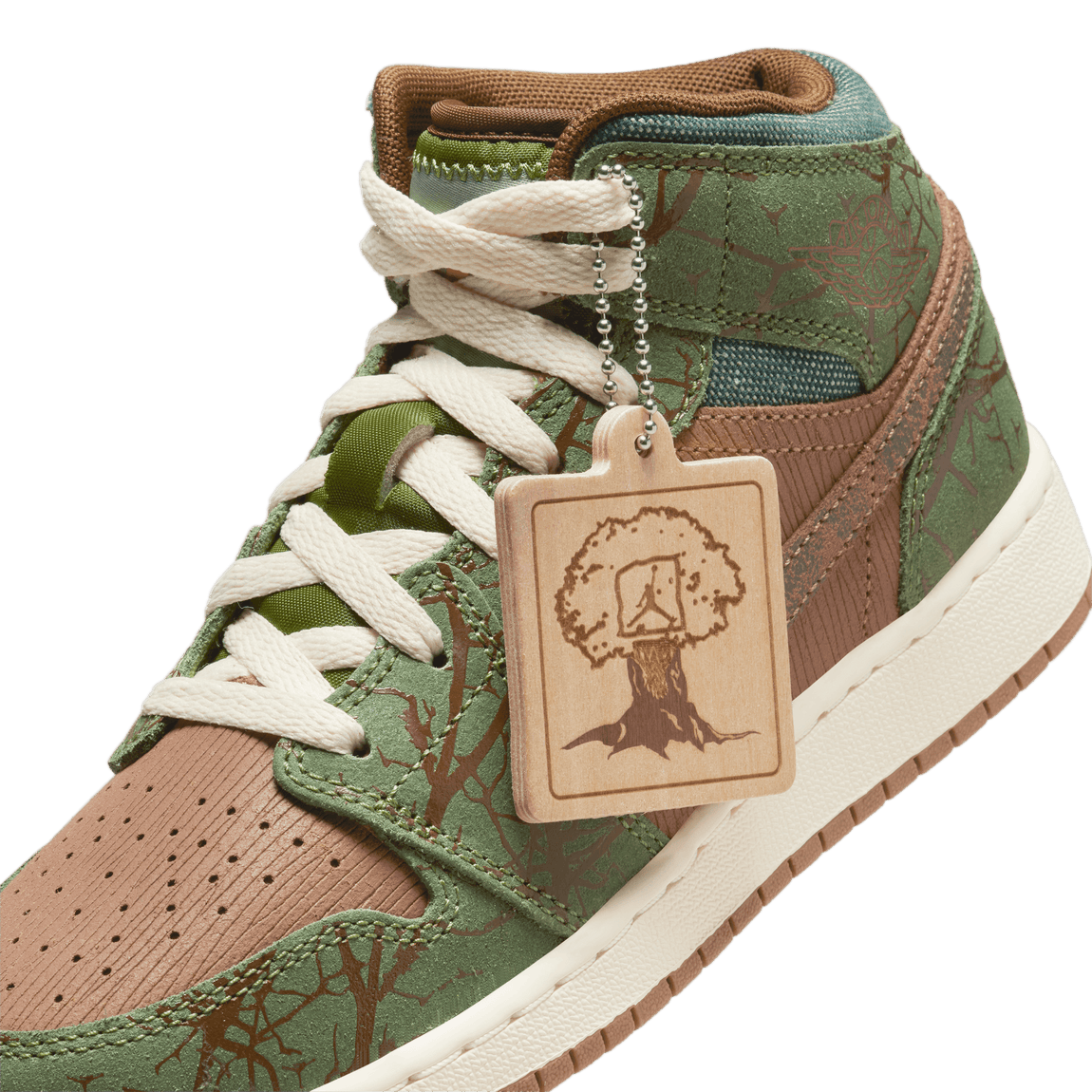 Air Jordan 1 Mid Sneaker School GS (Archaeo Brown/Light Olive-Treeline) - Air Jordan 1 Mid Sneaker School GS (Archaeo Brown/Light Olive-Treeline) - 