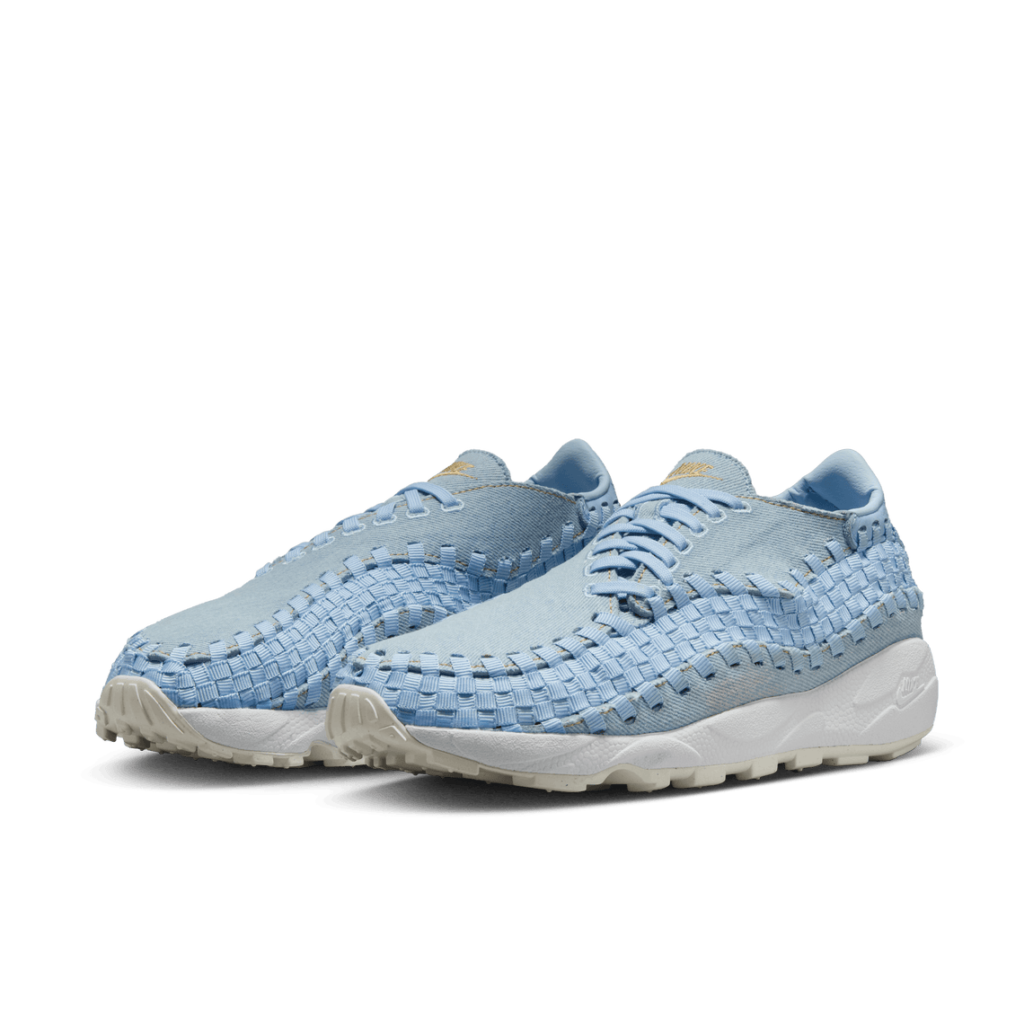 Women's Nike Air Footscape (Denim/Wheat Gold-Ice Blue-White) - Women's Nike Air Footscape (Denim/Wheat Gold-Ice Blue-White) - 