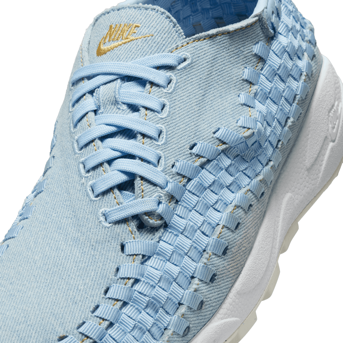 Women's Nike Air Footscape (Denim/Wheat Gold-Ice Blue-White) - Women's Nike Air Footscape (Denim/Wheat Gold-Ice Blue-White) - 