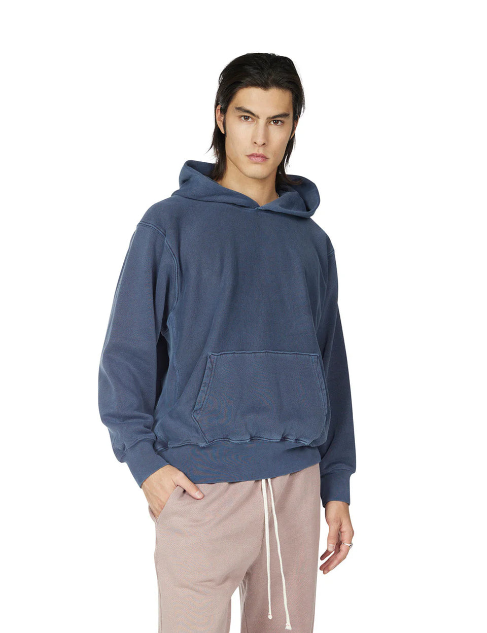 Les Tien Men's Pullover Hoodie (Washed Denim) - Men