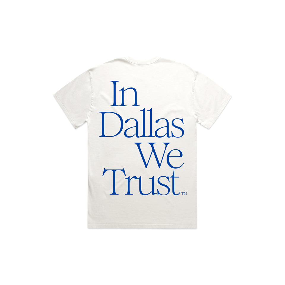 Centre Dallas Trust Serif Limited Edition Tee (Faded White/Blue) - Men