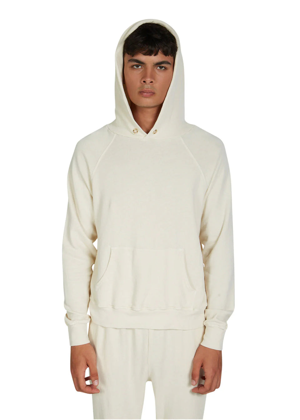 Les Tien French Terry Raglan Hoodie (Ivory) - Men