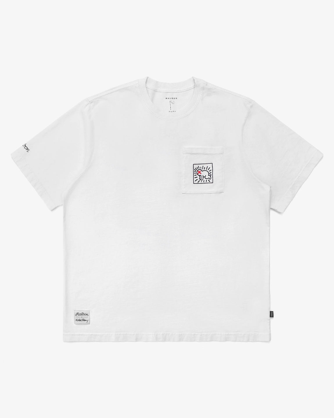 Malbon Golf X Keith Haring Pocket Tee (White) - Malbon Golf X Keith Haring Pocket Tee (White) - 