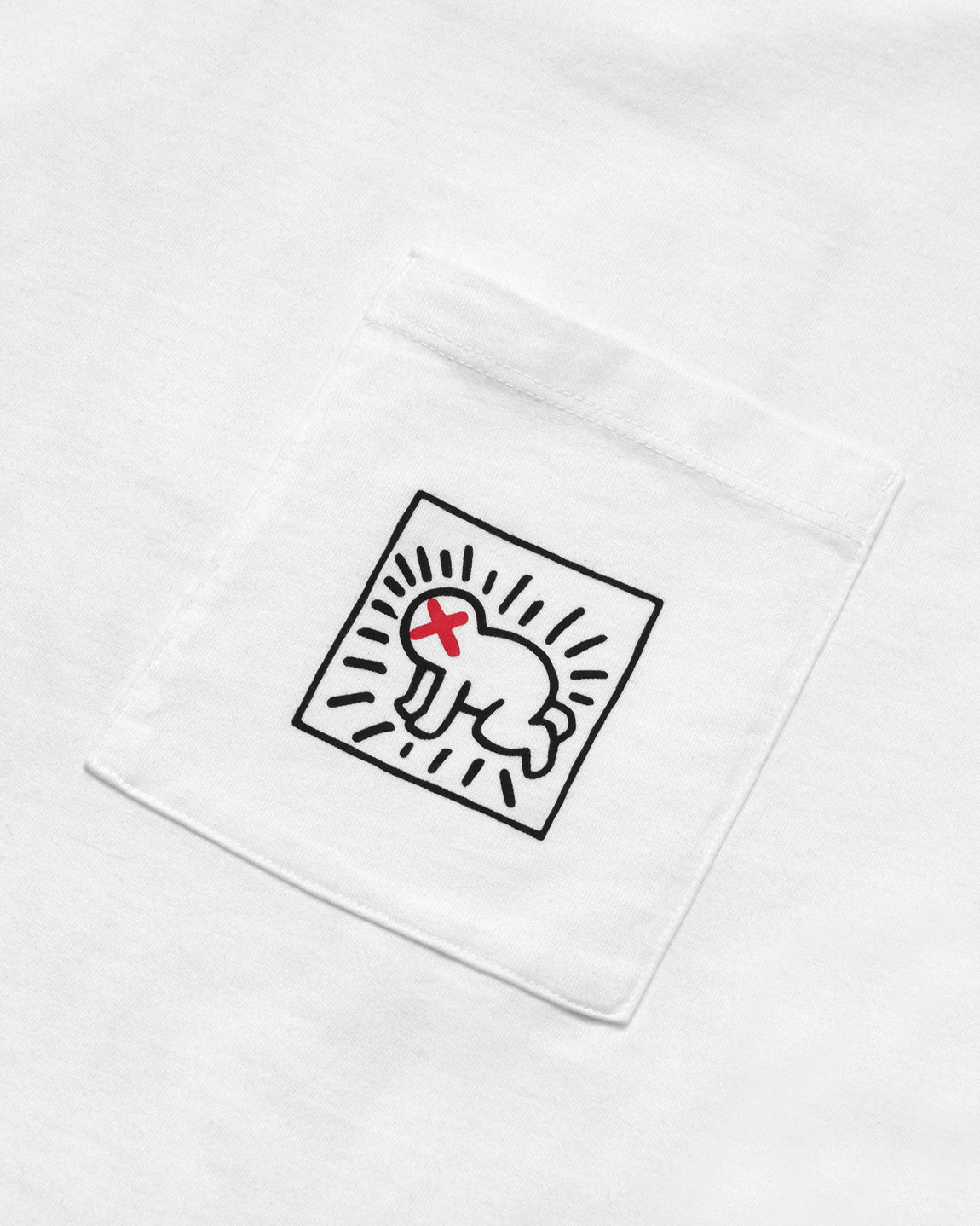 Malbon Golf X Keith Haring Pocket Tee (White) - Malbon Golf X Keith Haring Pocket Tee (White) - 