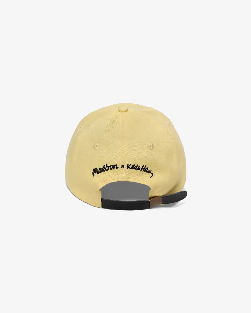 Malbon Golf X Keith Haring Dad Hat (Pale Yellow) - Malbon Golf X Keith Haring Dad Hat (Pale Yellow) - 