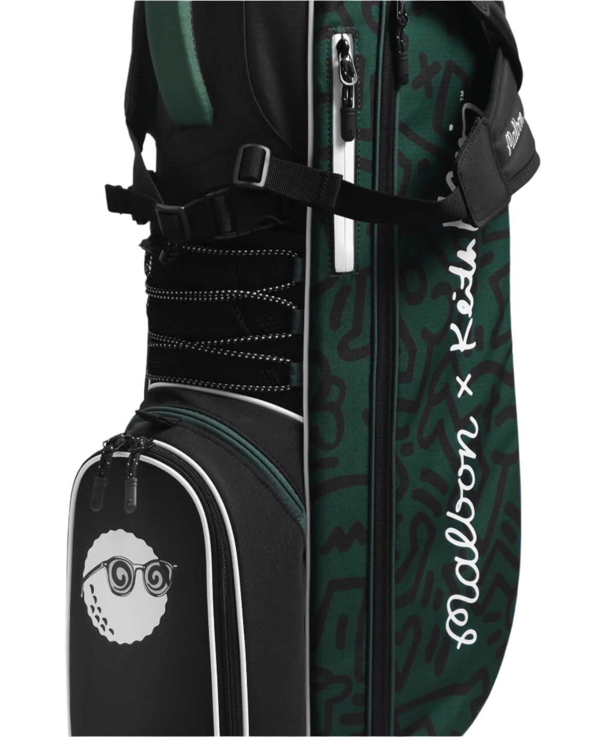 Malbon Golf x Keith Haring Performance Golf Bag (Black/Green) - Malbon Golf x Keith Haring Performance Golf Bag (Black/Green) - 