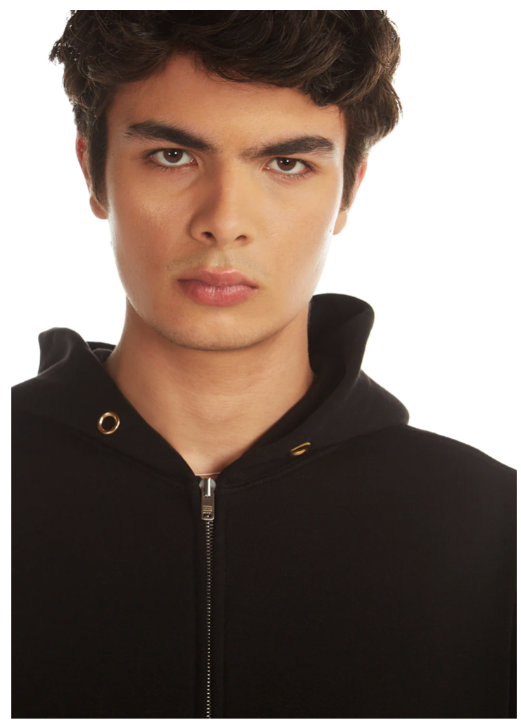 Les Tien Cropped Zip Hoodie (Jet Black) - Les Tien Cropped Zip Hoodie (Jet Black) - 