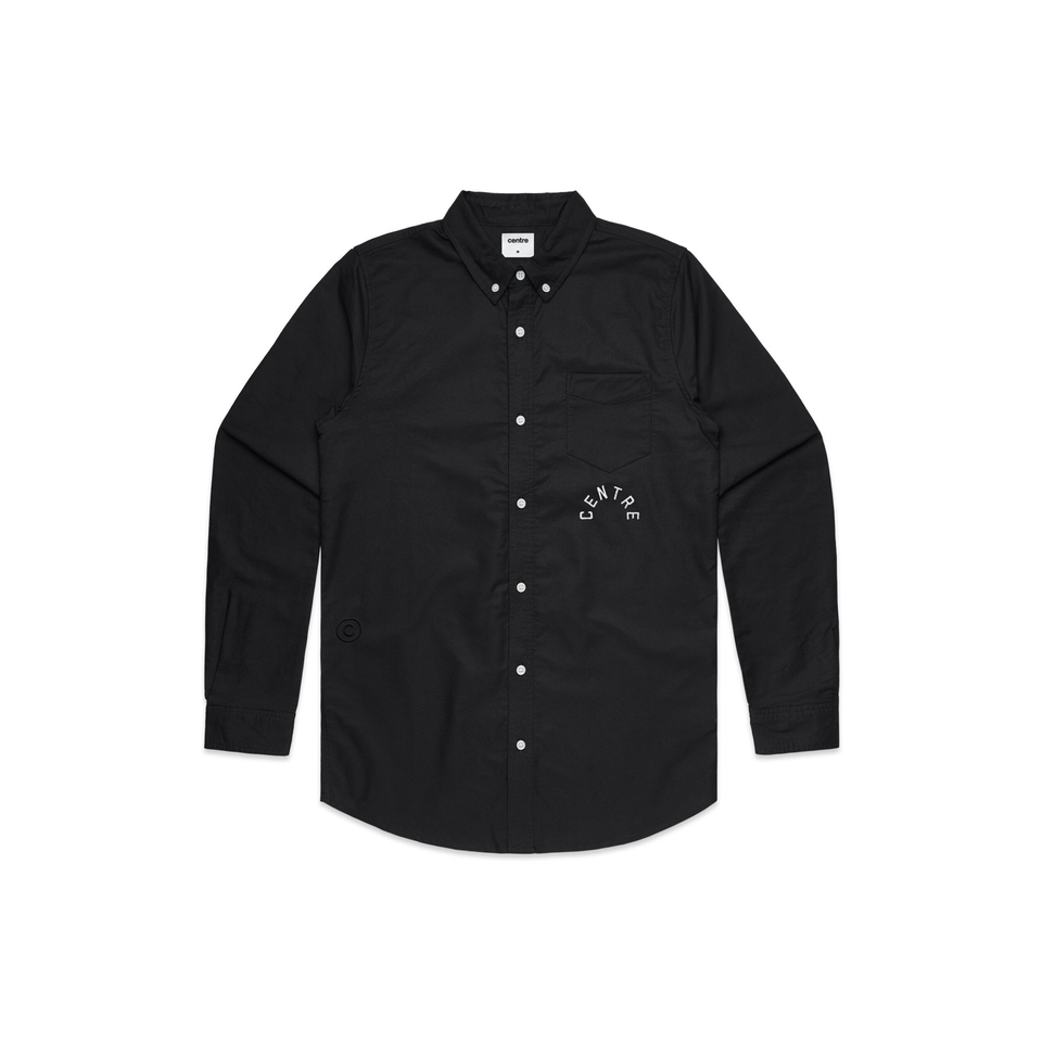 Centre Workwear Oxford Button Up (Black) - In-Stock