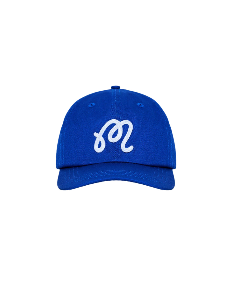 Malbon Golf M Script Chainstitch Painters Hat (Blue) - In-Stock